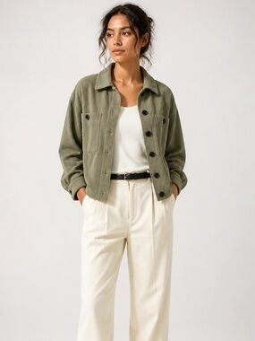 Zara Olive Green Corduroy Jacket